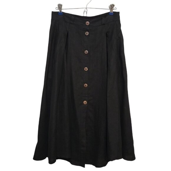 Elegant Black Button-Down Skirt - Picture 7 of 11